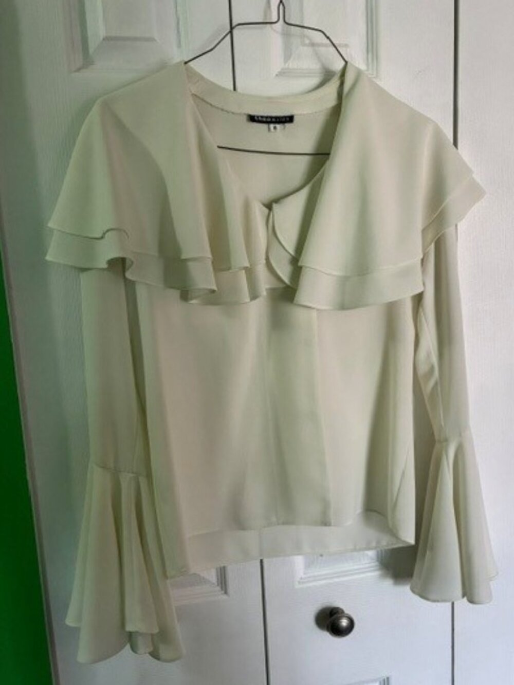 Vintage Theo Miles Collared Blouse with Flared Sleeves  Size 6